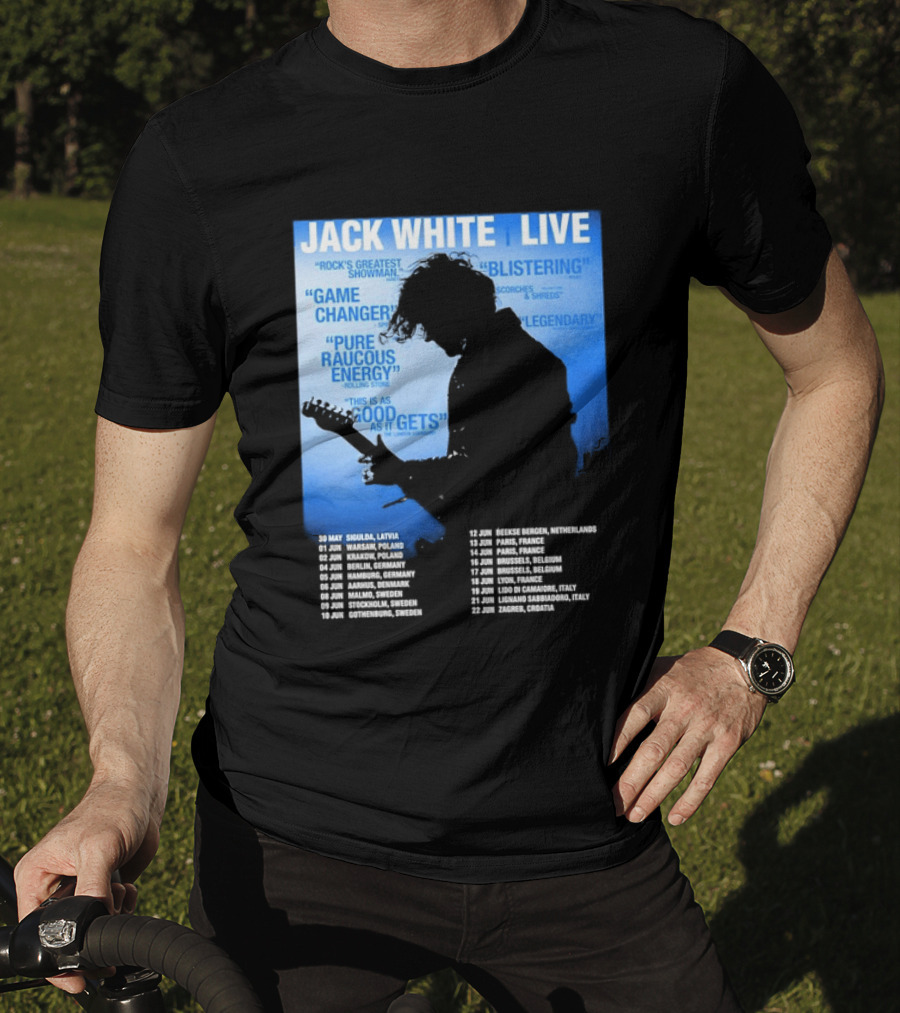 Jack White Live Europe 2026 Tour Dates Schedule Legendary Rock Concert Experience T-Shirt