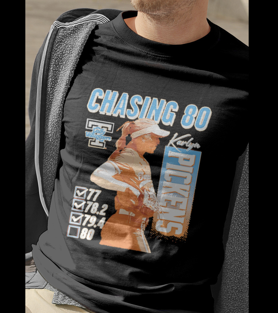 Karlyn Pickens Tennessee Lady Volunteers Softball Chasing 80 T-Shirt