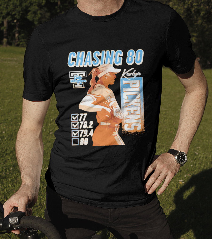 Karlyn Pickens Tennessee Lady Volunteers Softball Chasing 80 T-Shirt