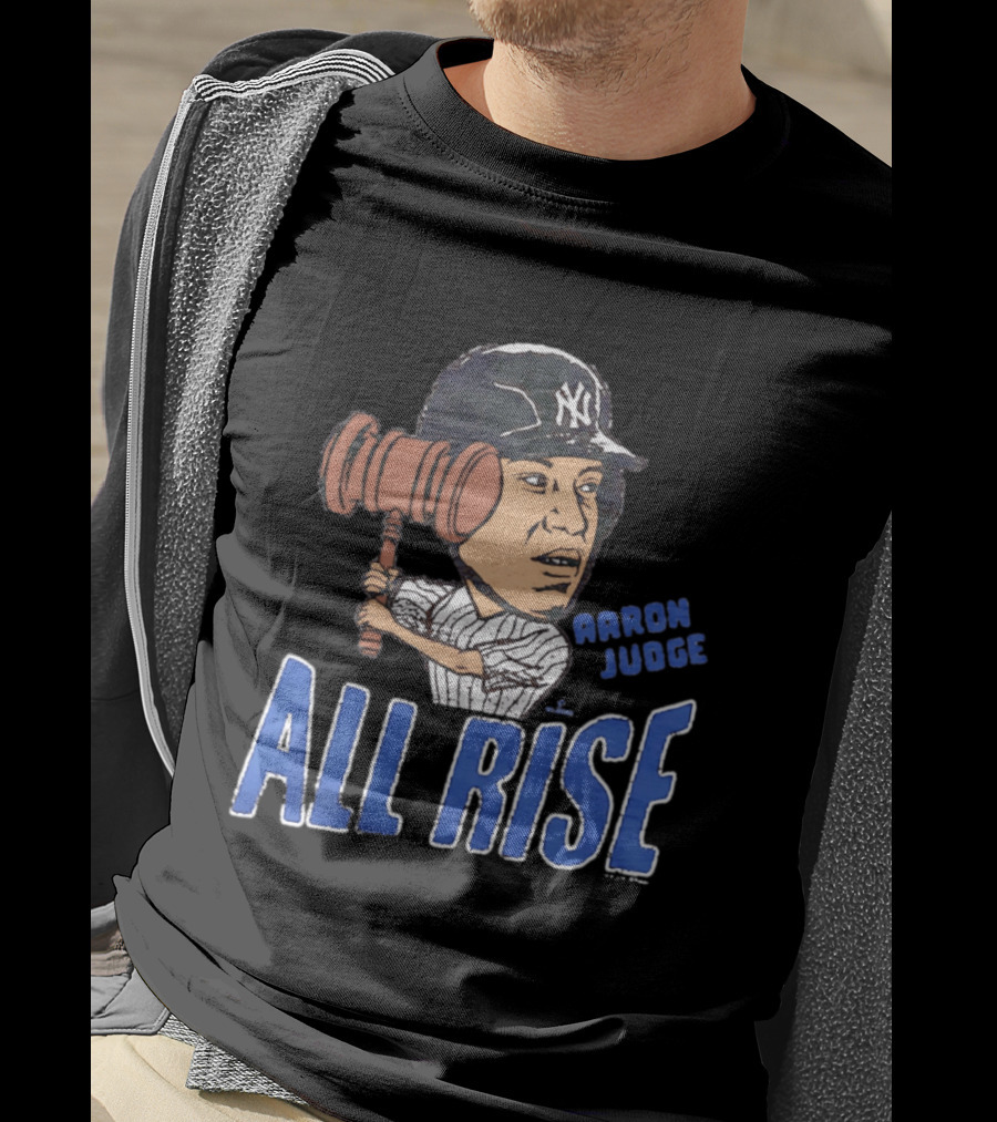 New York Yankees Aaron Judge All Rise Caricature Tri Blend T-Shirt