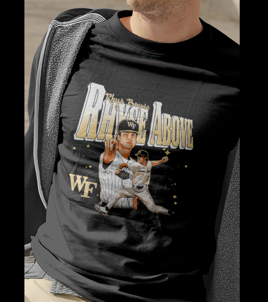 Rhys Bowie Wake Forest WF Baseball Rhys Above T-Shirt