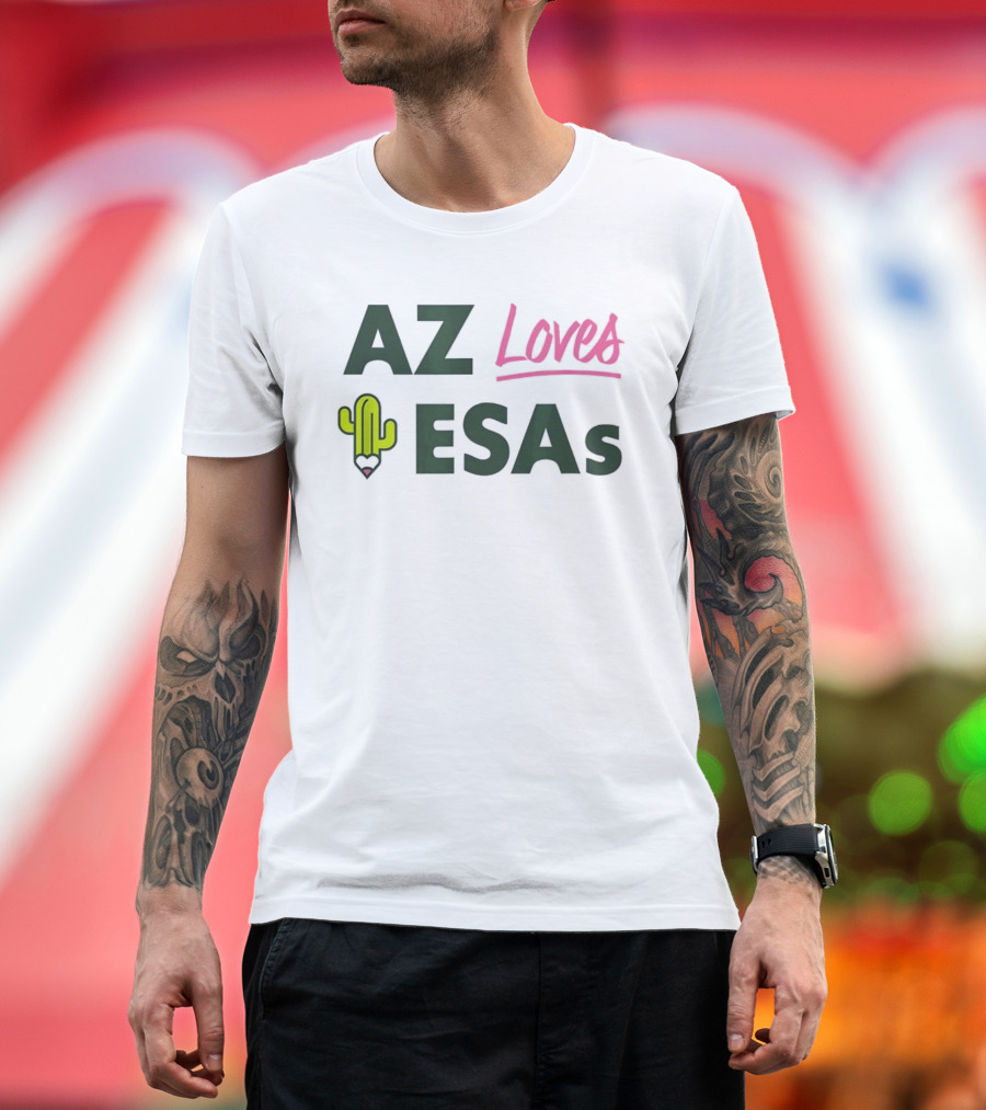 AZ Loves Education Savings Accounts Cactus Pencil Arizona Teacher ESAs T-Shirt