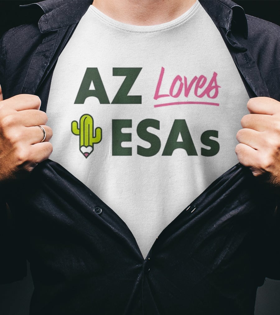 AZ Loves Education Savings Accounts Cactus Pencil Arizona Teacher ESAs T-Shirt