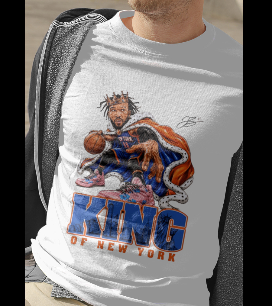 Jalen Brunson King Of New York Knicks Crown Cape T-Shirt