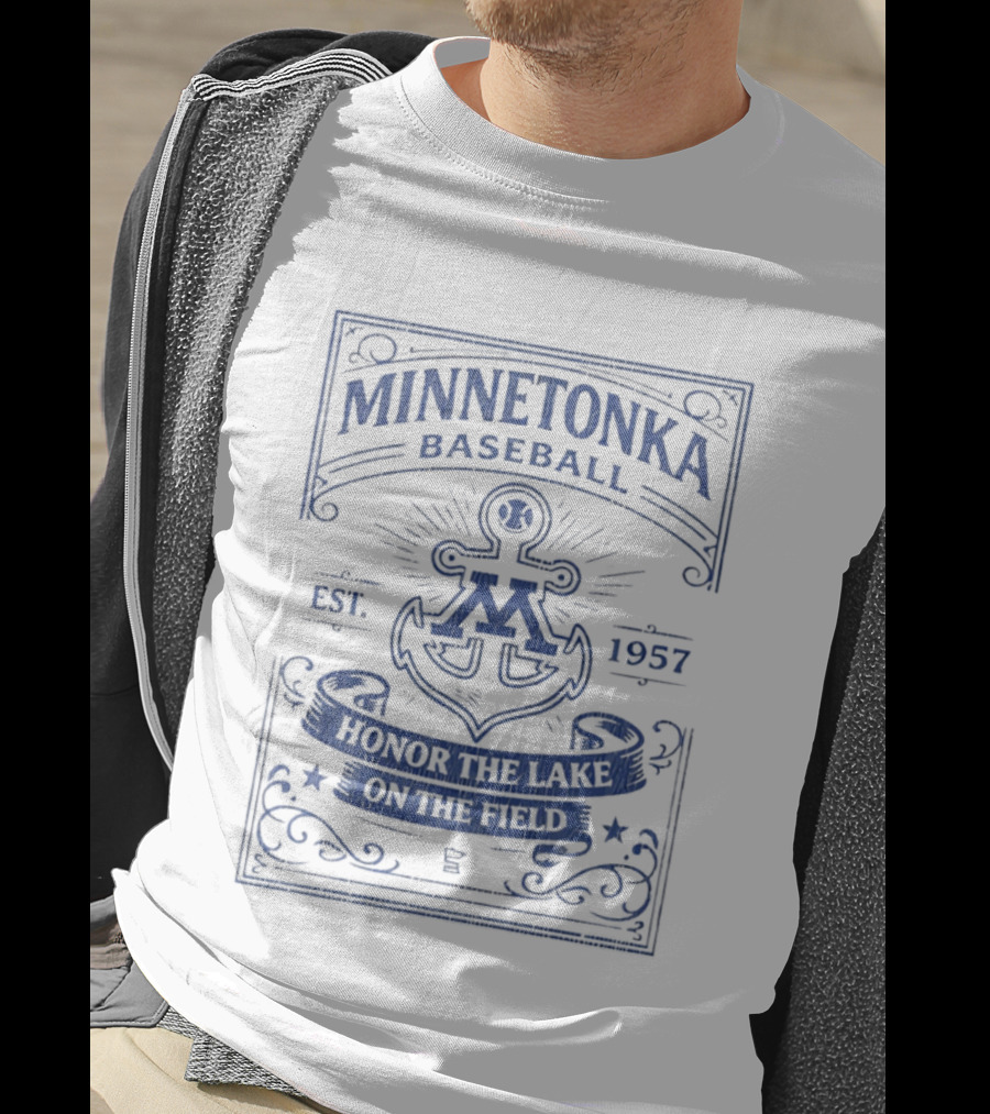 Minnetonka Baseball Est 1957 Anchor Spirit Honor The Lake On The Field T-Shirt