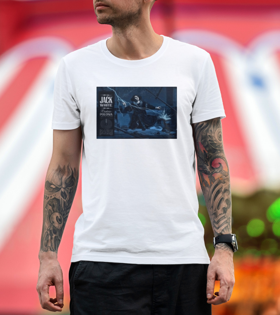 Jack White Kraków Polonia Tour June 2 2026 With Lightning And Figure T-Shirt