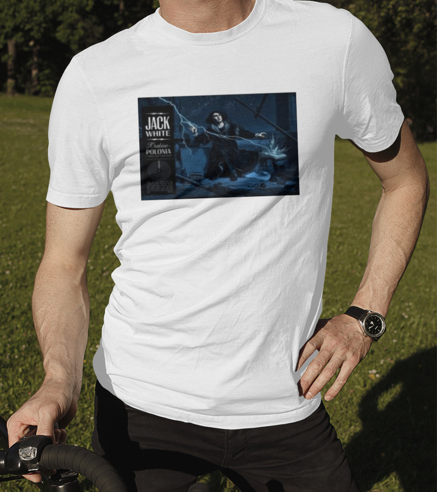 Jack White Kraków Polonia Tour June 2 2026 With Lightning And Figure T-Shirt