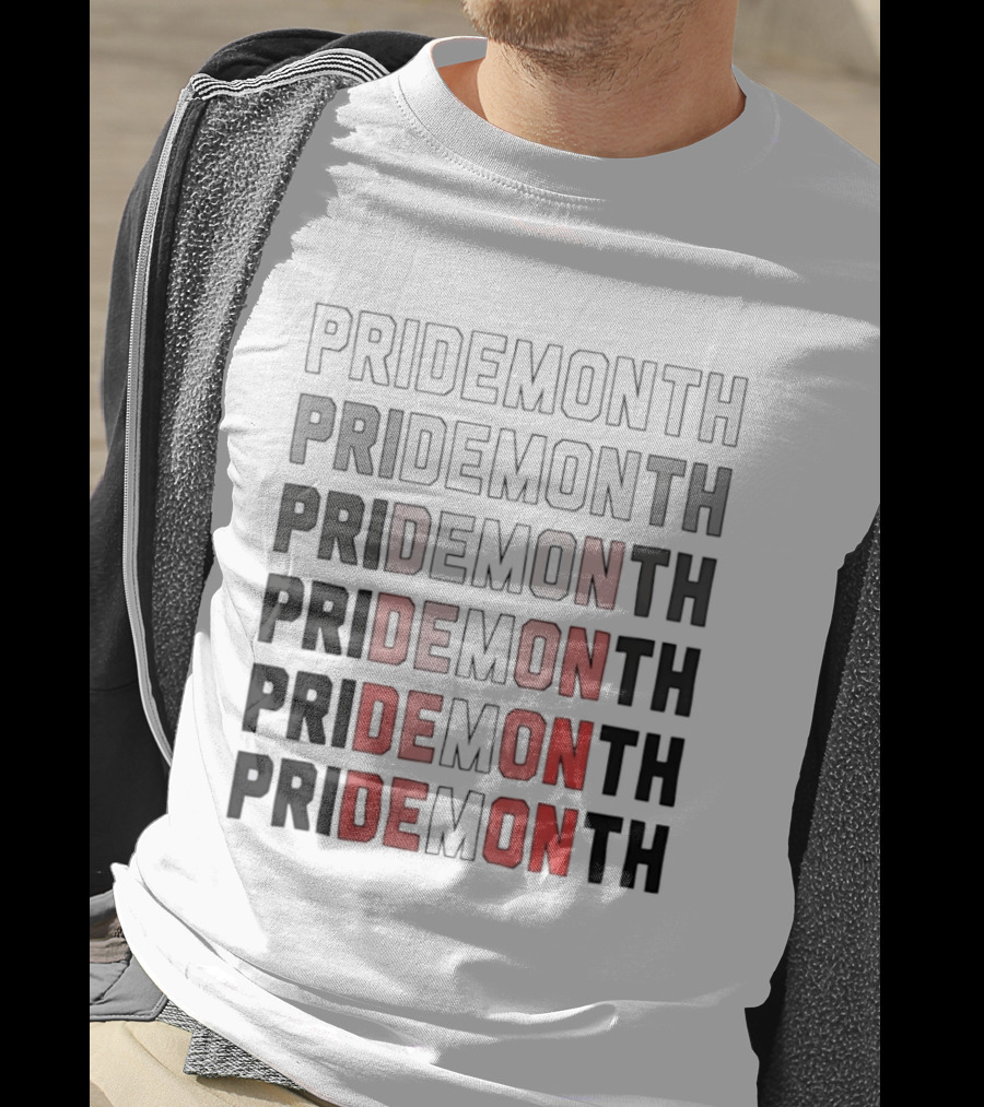 Pride Month Lesbian Flag Gradient Minimalist Rainbow DE Month T-Shirt
