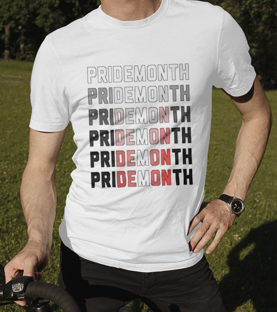 Pride Month Lesbian Flag Gradient Minimalist Rainbow DE Month T-Shirt
