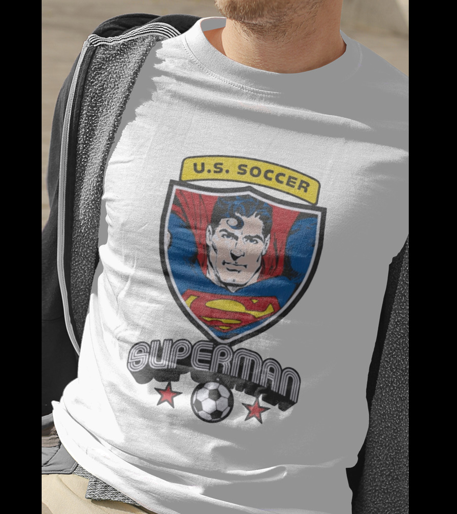 Superman U.S. Soccer Shield Soccer Ball Iconic Crest T-Shirt