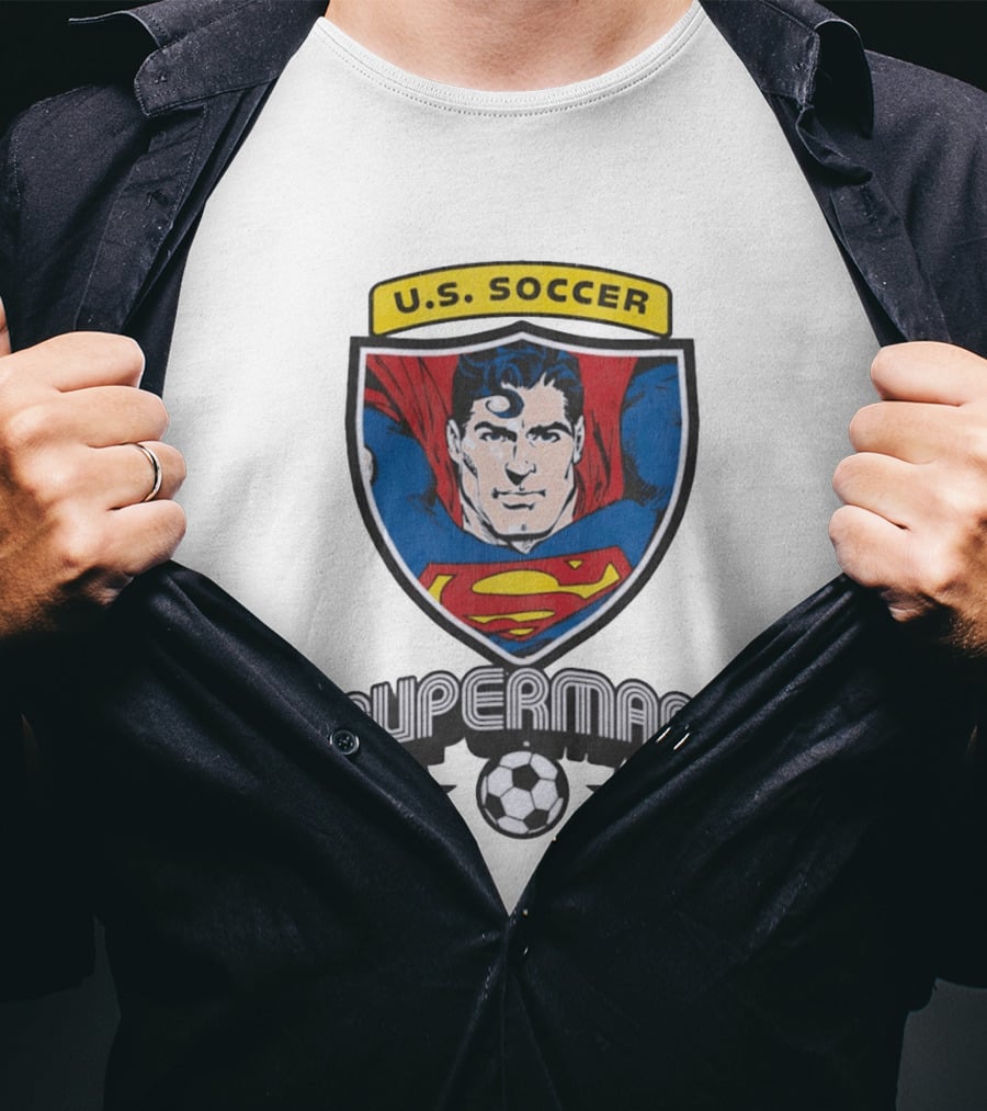 Superman U.S. Soccer Shield Soccer Ball Iconic Crest T-Shirt