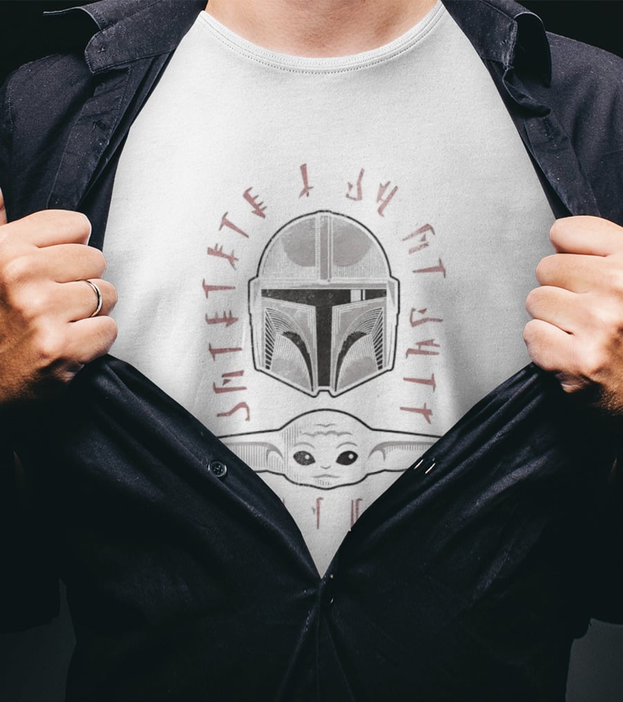The Mandalorian Helmet Grogu Star Wars Just A Kid This Is The Way T-Shirt