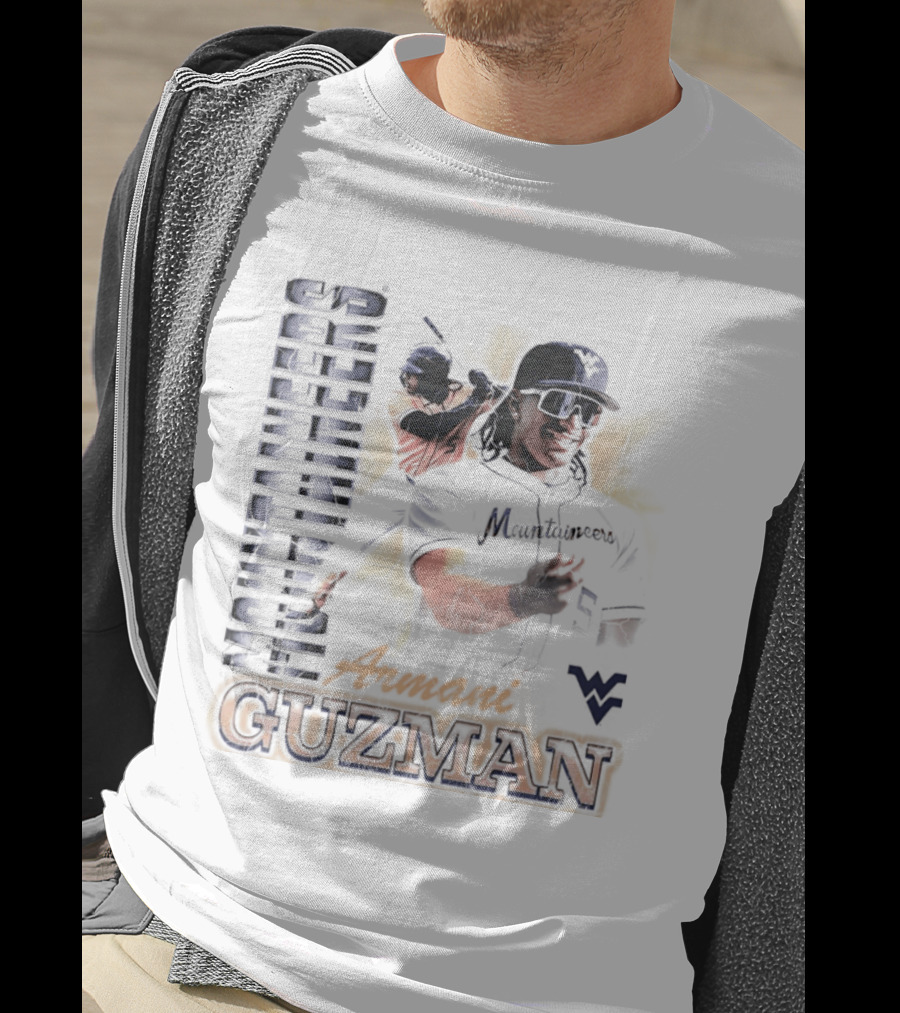 Armani Guzman West Virginia Mountaineers Baseball Player T-Shirt