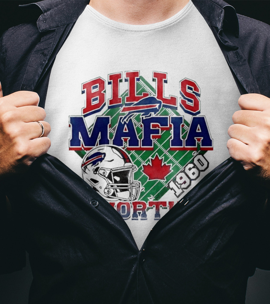 Bills Mafia North 1960 Helmet Maple Leaf T-Shirt