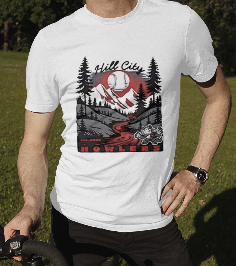 Hill City Howlers Est 2020 Mountain Pine Tree Forest Nature Sports T-Shirt