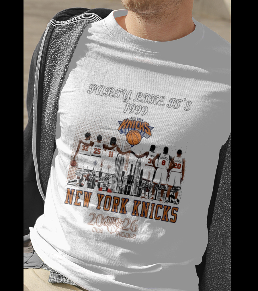 Party Like It's 1999 New York Knicks 2026 NBA Finals Skyline T-Shirt