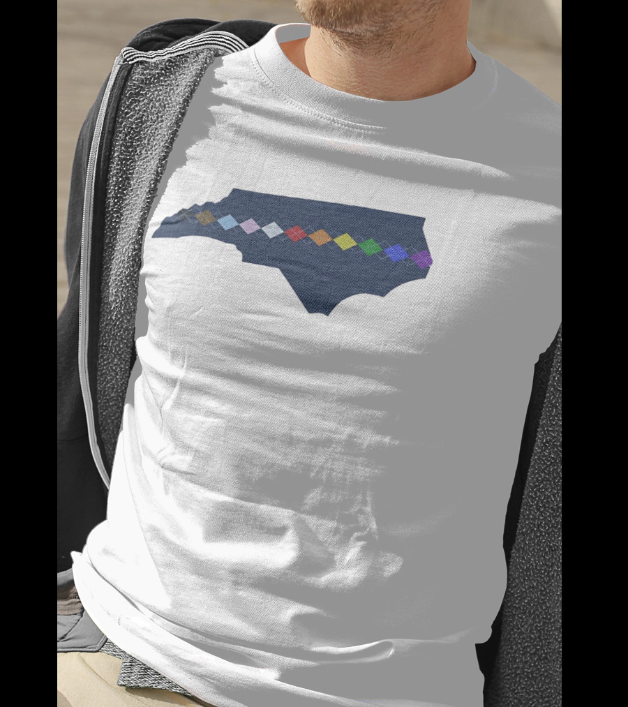 North Carolina Argyle State Map Pattern Inclusivity Message T-Shirt