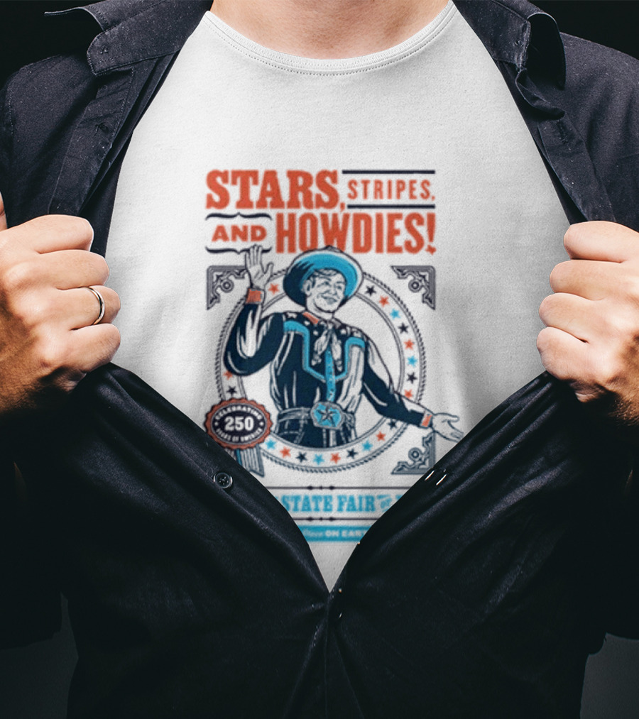Stars Stripes And Midways State Fair Of Texas 2026 250 Big Tex Circle T-Shirt