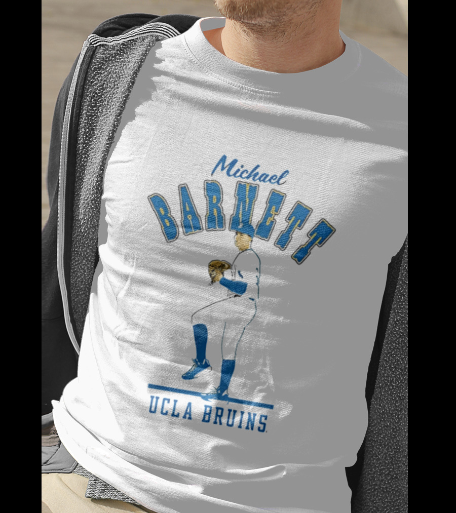 Michael Barnett UCLA Bruins Baseball Pitching T-Shirt
