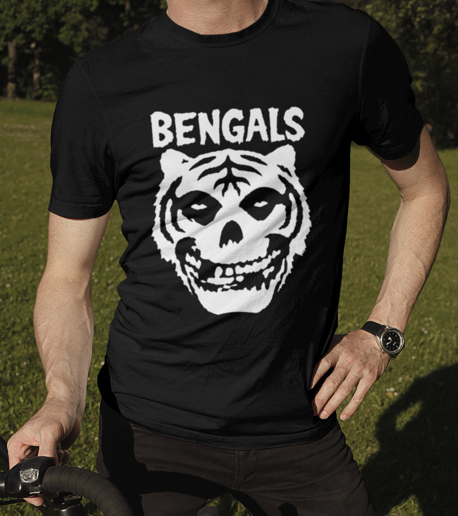 Bengals Skull Tiger Face Fusion T-Shirt