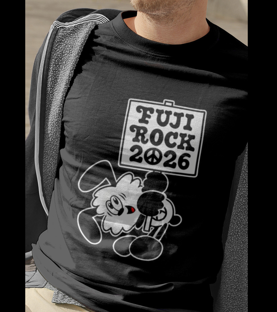 Fuji Rock 2026 Peace Sign Cartoon T-Shirt