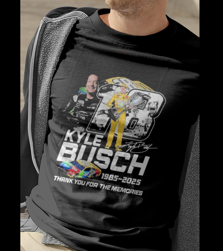 Kyle Busch Racing 1985 2025 Thank You For The Memories 18 Car NASCAR T-Shirt