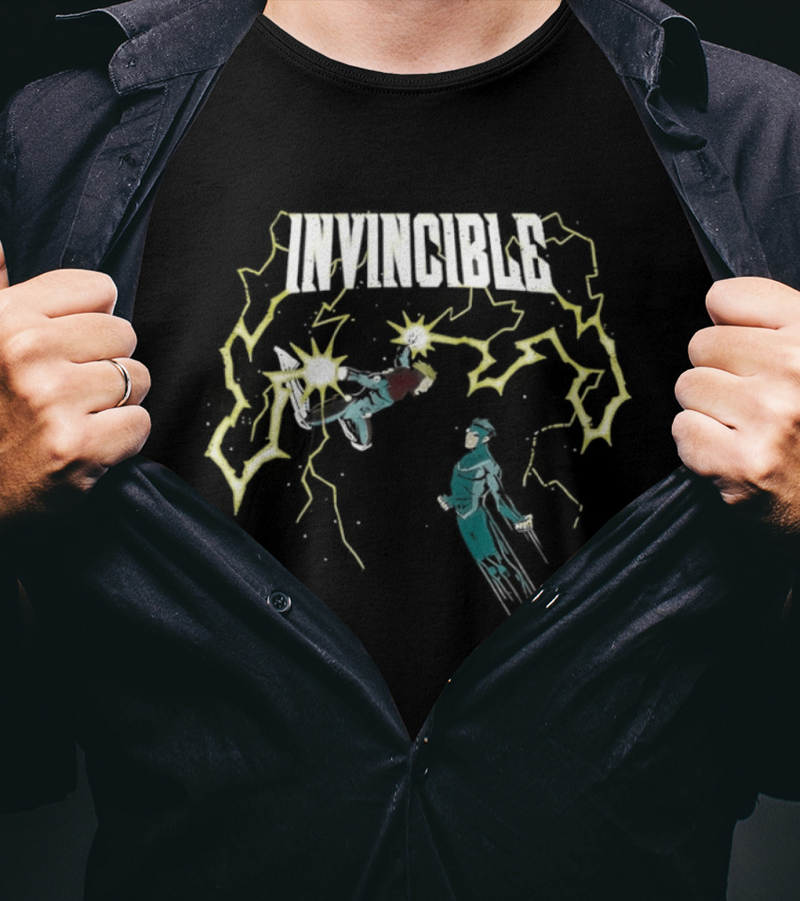 Invincible Vs Powerplex Lightning Battle T-Shirt