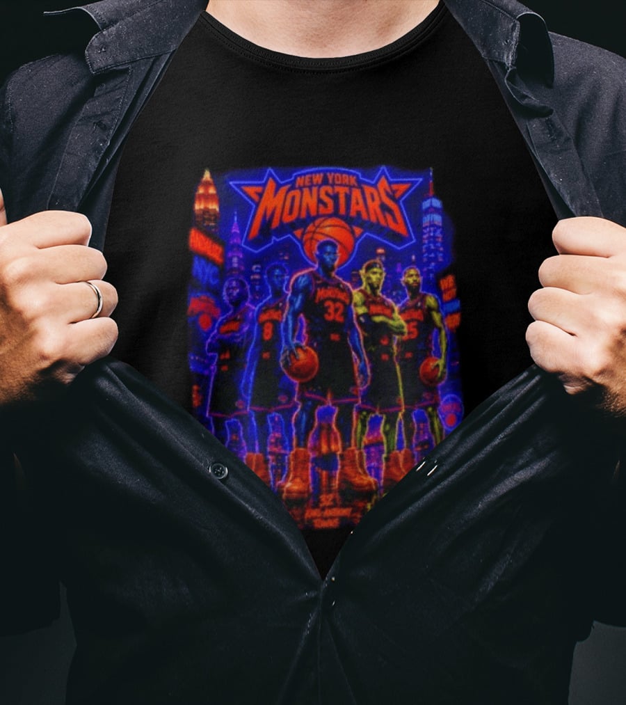 New York Monstars Space Jam Knicks Basketball T-Shirt