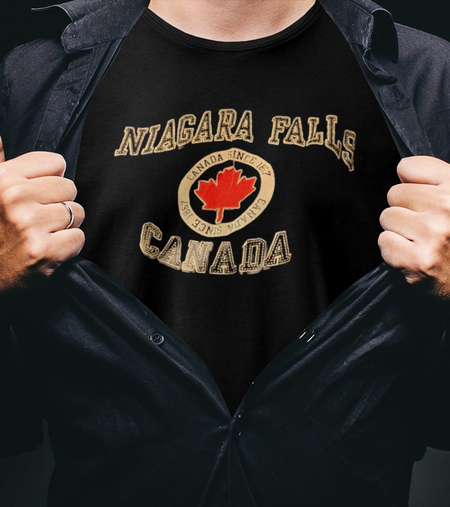 Niagara Falls Canada Maple Leaf Since 1867 Vintage Stitched T-Shirt