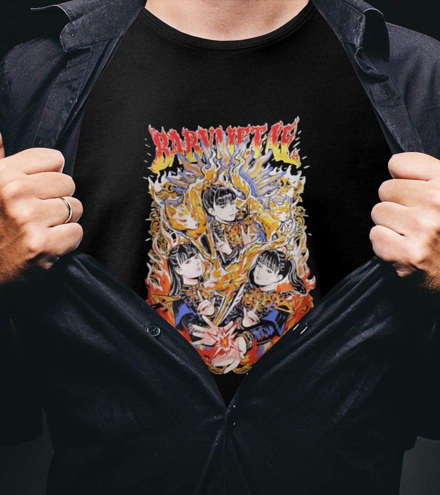 Babymetal Fox God Trio Flames Heavy Metal T-Shirt