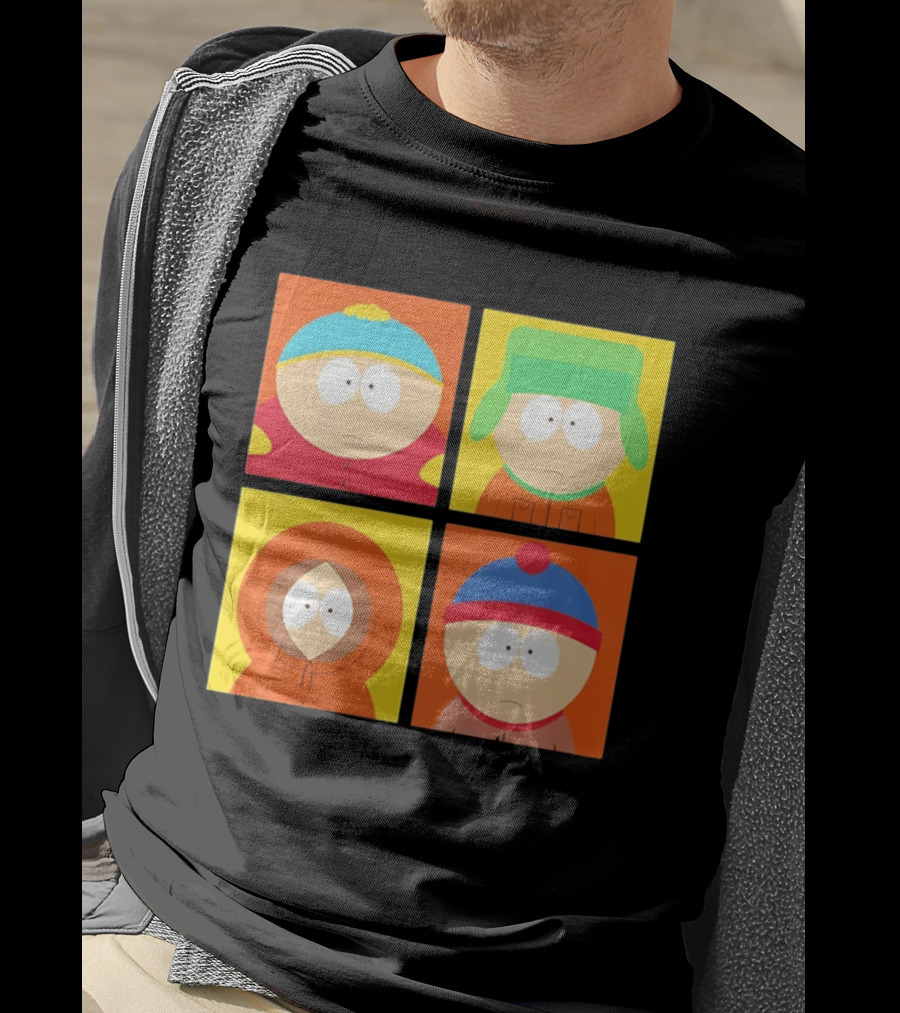 South Park Characters Cartman Kyle Kenny Stan Pop Blocks T-Shirt