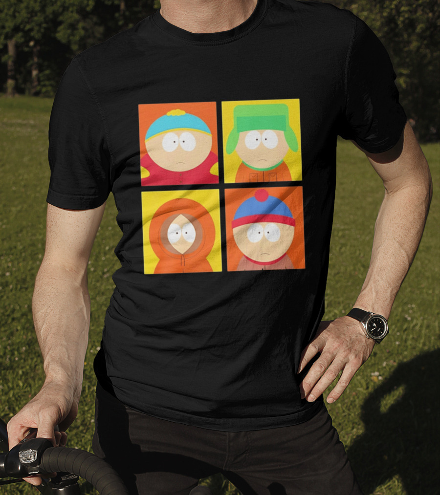 South Park Characters Cartman Kyle Kenny Stan Pop Blocks T-Shirt