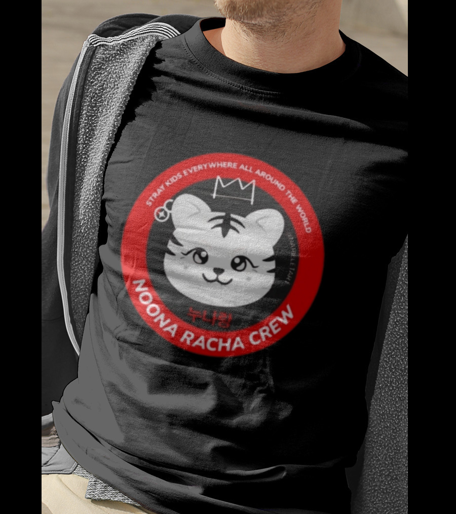 Stray Kids Everywhere All Around The World Noona Racha Crew Tiger Face T-Shirt