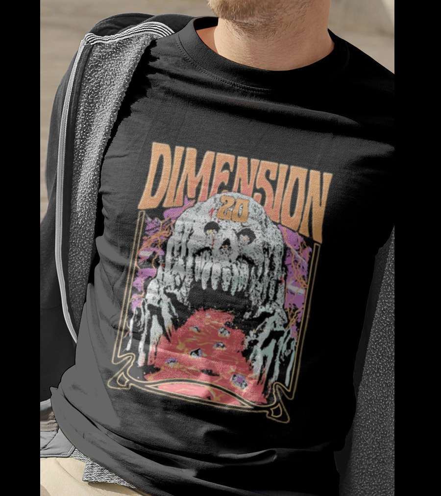 Dimension 20 Skull Lava Dice T-Shirt