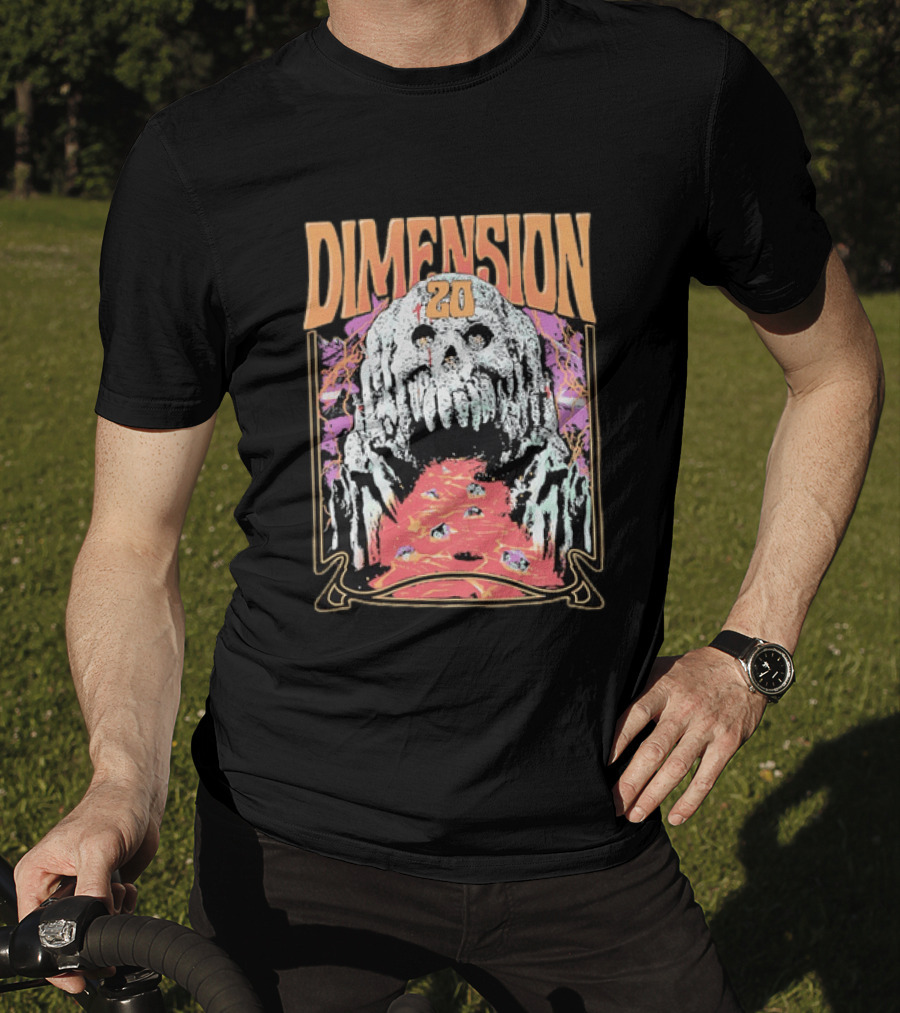 Dimension 20 Skull Lava Dice T-Shirt