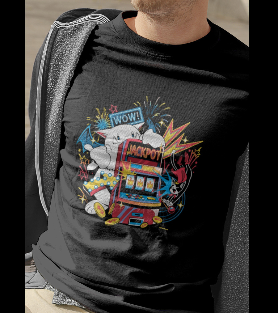 Final Fantasy Moogle Jackpot Slot Machine WOW Explosion T-Shirt