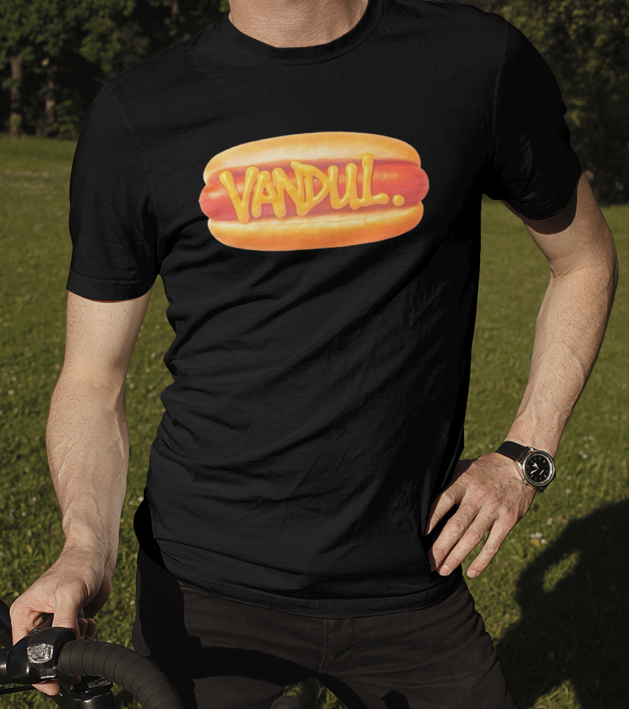 Vandul Mustard Hot Dog Bold Typeface T-Shirt