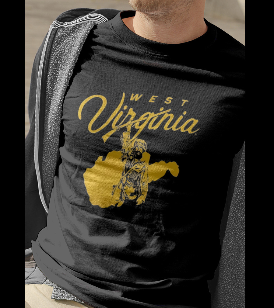 West Virginia Mountaineers State Outline Mountaineer T-Shirt