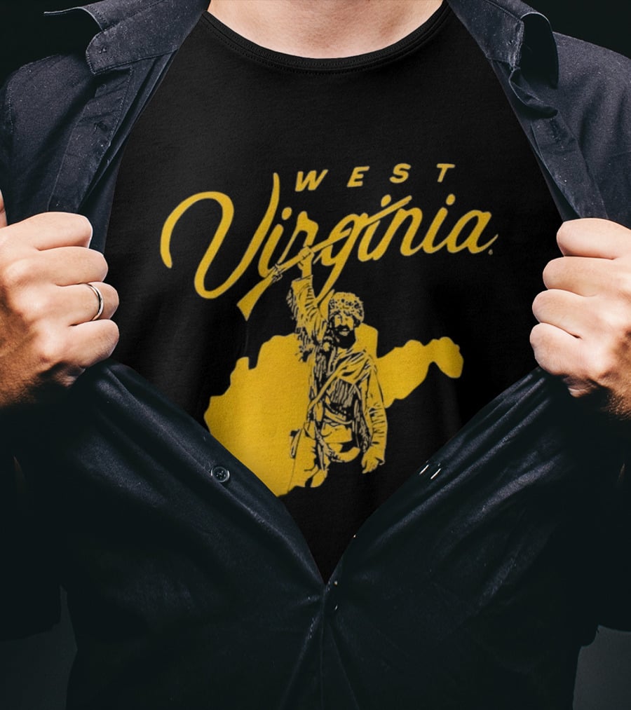 West Virginia Mountaineers State Outline Mountaineer T-Shirt