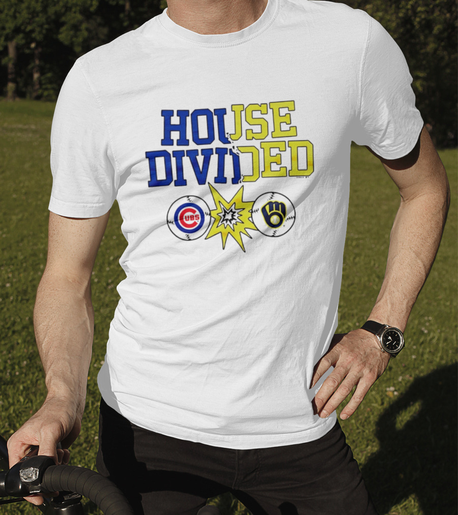 Chicago Cubs Vs Milwaukee Brewers Rivalry House Divided Fan Gear T-Shirt
