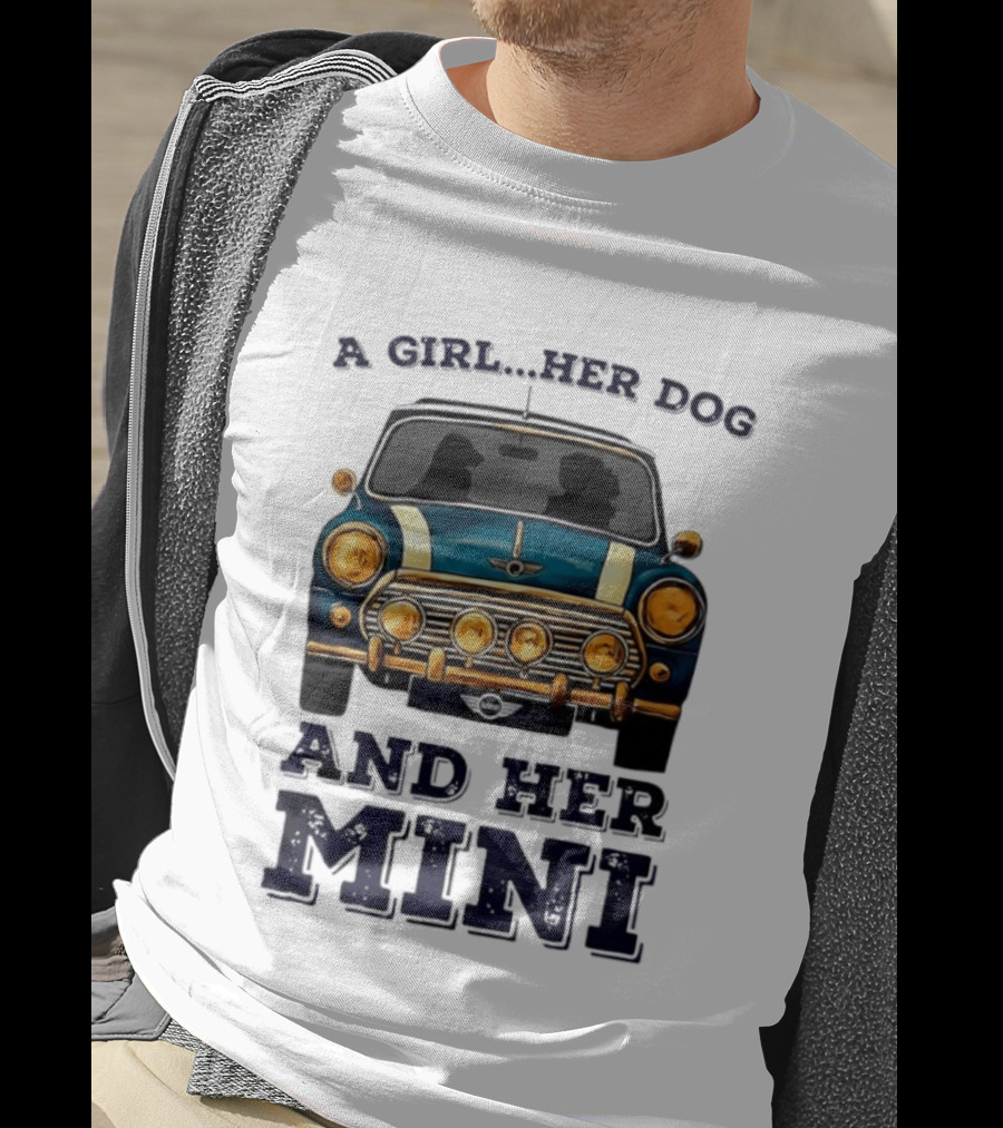 A Girl Her Dog And Her Mini T-Shirt