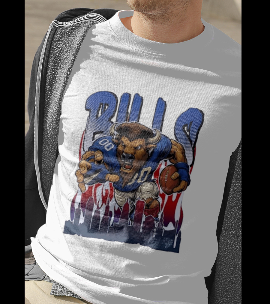 Buffalo Bills Football Running Buff City Skyline T-Shirt
