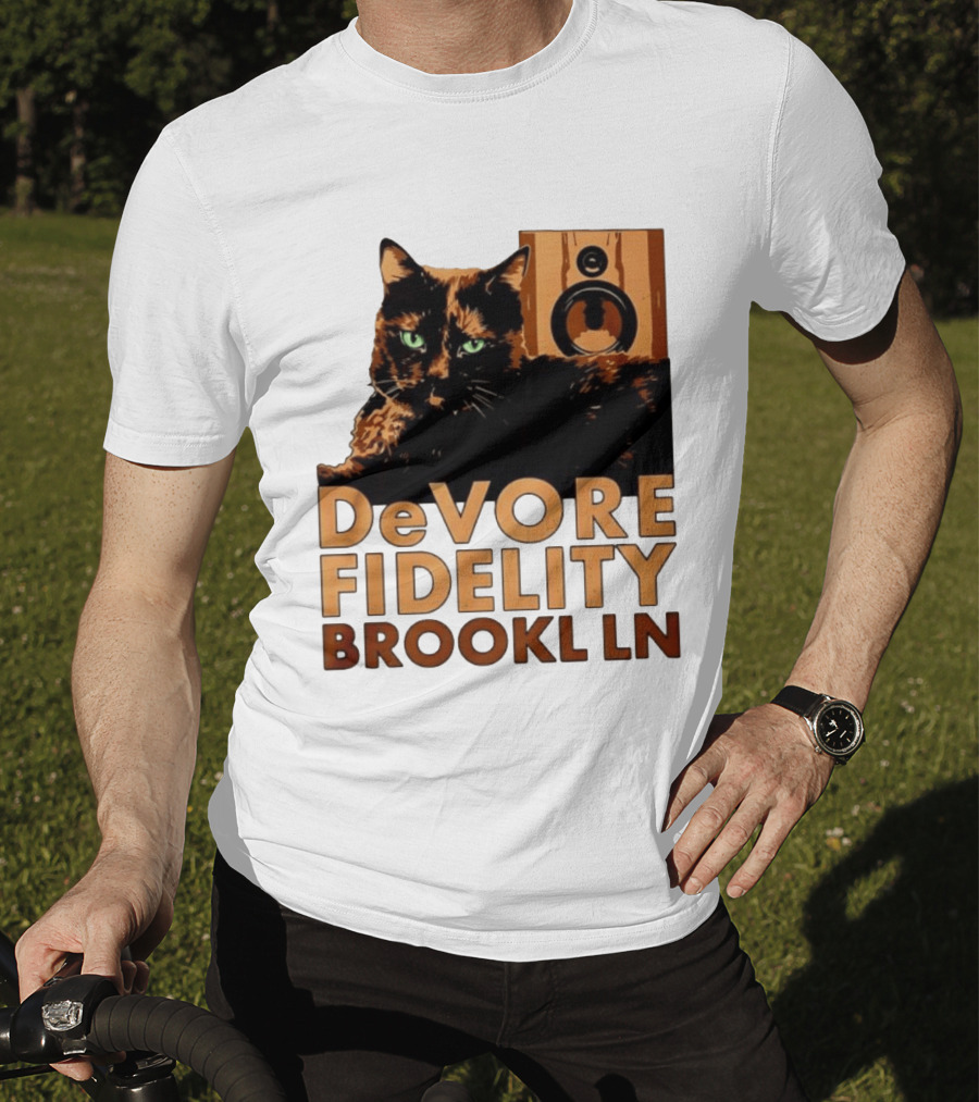 DeVore Fidelity Brooklyn Cat Speaker T-Shirt