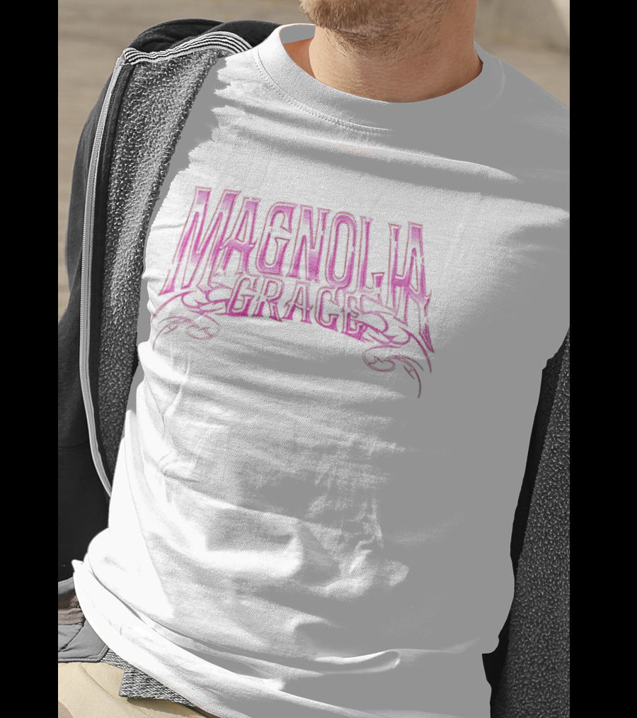 Magnolia Grace Bold Pink Lettering Tattoo T-Shirt