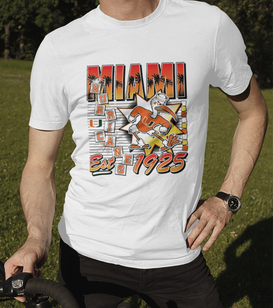 Miami Hurricanes Est 1925 Vintage Burst U Logo Ducks T-Shirt