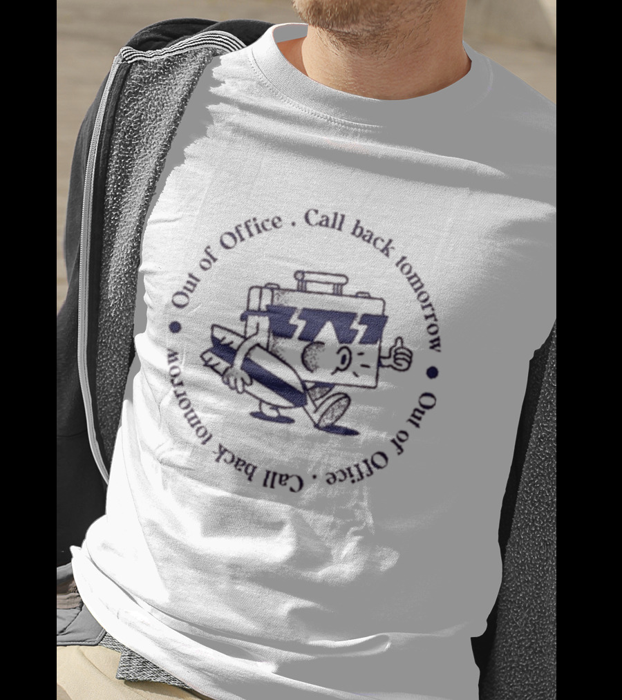 Out Of Office Call Back Tomorrow Cartoon Character Thumbs Up Circular T-Shirt