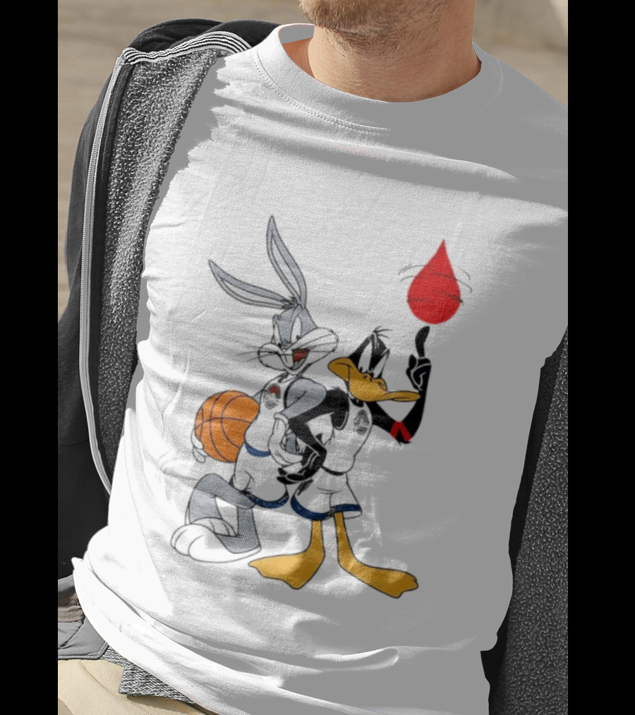 Looney Tunes Bugs Bunny Daffy Duck Tune Squad Basketball Spin T-Shirt