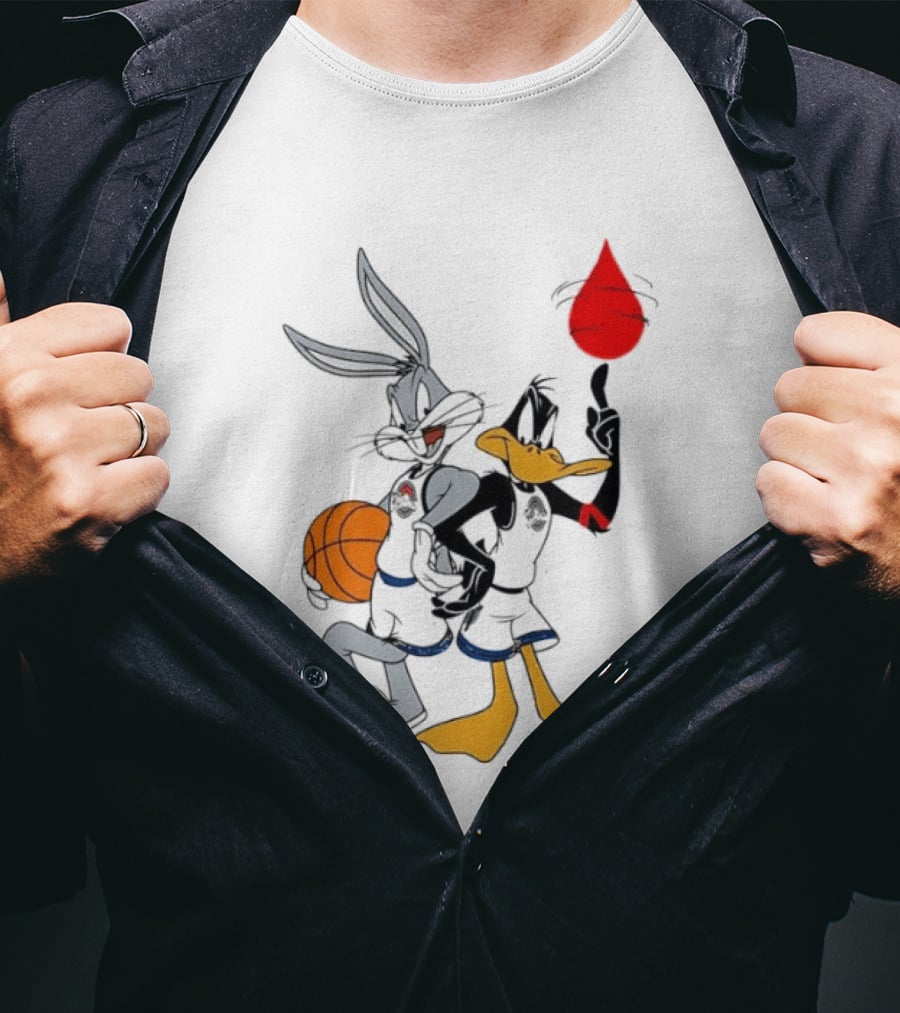 Looney Tunes Bugs Bunny Daffy Duck Tune Squad Basketball Spin T-Shirt