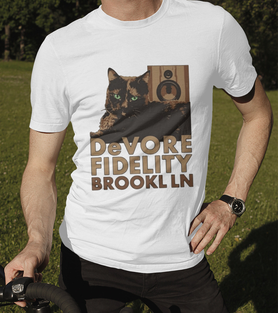 DeVore Fidelity Brooklyn LN Cat Speaker T-Shirt