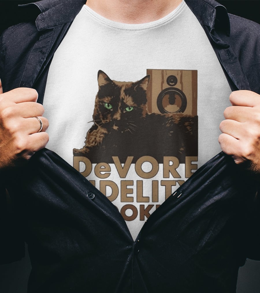 DeVore Fidelity Brooklyn LN Cat Speaker T-Shirt